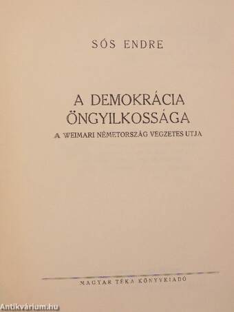 A demokrácia öngyilkossága