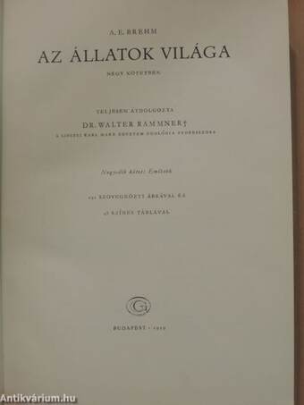 Brehm - Az állatok világa IV.