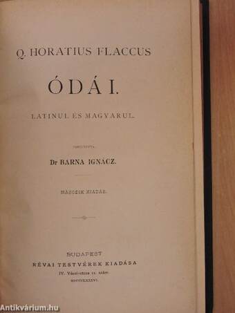 Q. Horatius Flaccus ódái