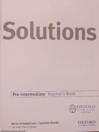 Solutions - Pre-Intermediate - Teacher's Book