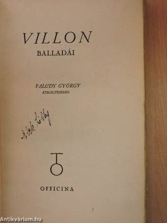 Villon balladái Faludy György átköltésében