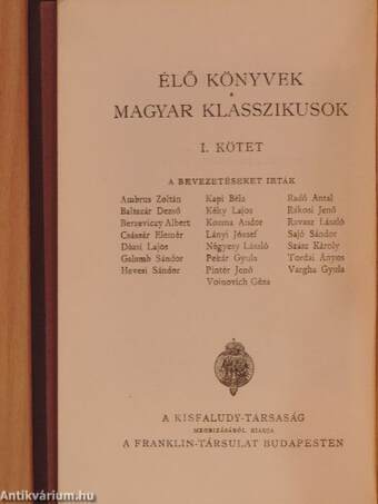 "58 kötet az Élő Könyvek-Magyar Klasszikusok sorozatból (nem teljes sorozat)"
