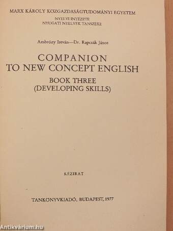 Companion to new concept english III.