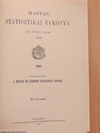 Magyar Statisztikai Évkönyv 1941.