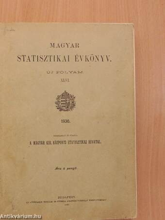 Magyar Statisztikai Évkönyv 1938.