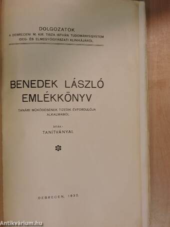 Benedek László emlékkönyv