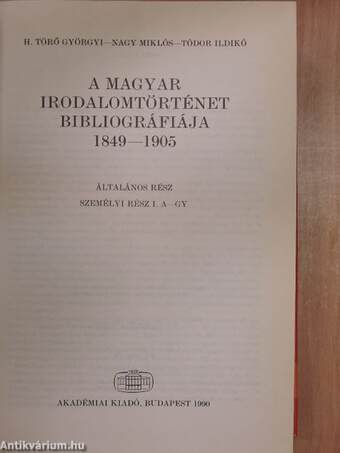 A magyar irodalomtörténet bibliográfiája 3.