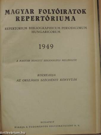 Magyar Folyóiratok Repertóriuma 1949/1-4.