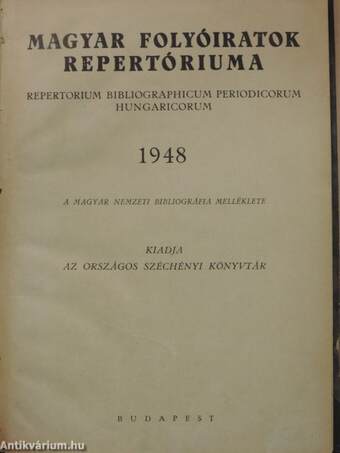 Magyar Folyóiratok Repertóriuma 1948/1-4.