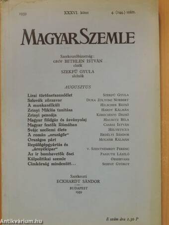 Magyar Szemle 1939. augusztus