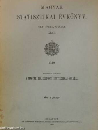 Magyar Statisztikai Évkönyv 1939.