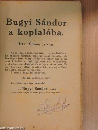 Bugyi Sándor a koplalóba