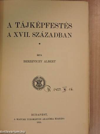 A tájképfestés a XVII. században