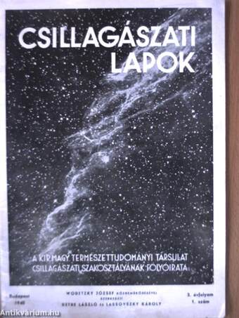 Csillagászati Lapok 1940/1-4.