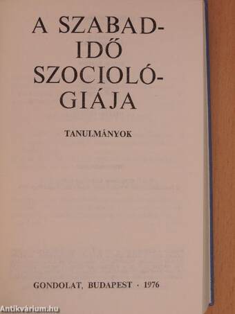 A szabadidő szociológiája