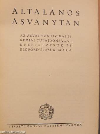 Ásványtan I-II.