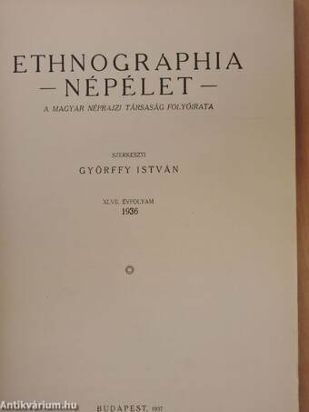 Ethnographia - Népélet 1936/1-4.