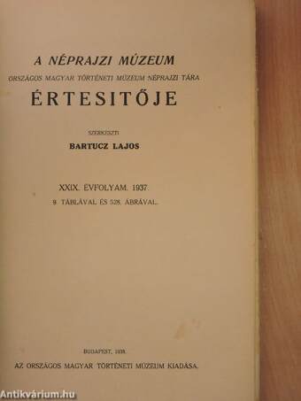 A Néprajzi Múzeum értesitője 1937/1-4.