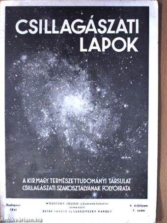 Csillagászati Lapok 1941/1-4.