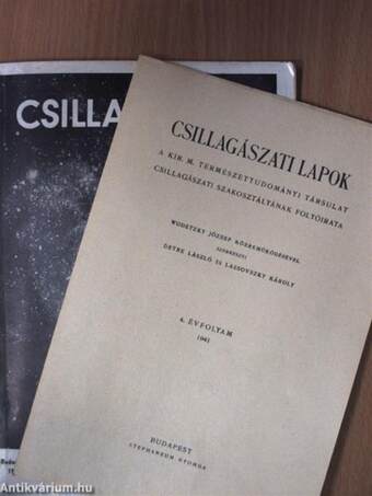 Csillagászati Lapok 1941/1-4.