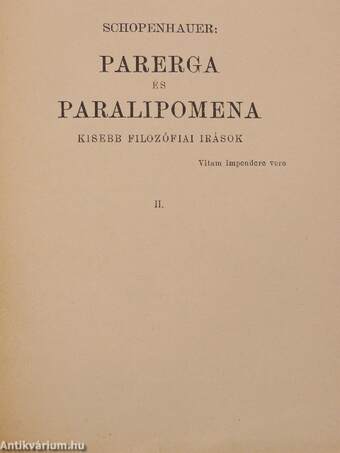 Parerga és paralipomena II.