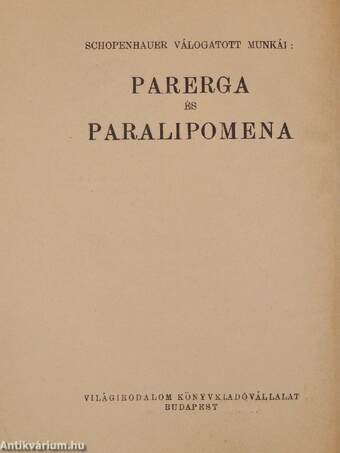 Parerga és paralipomena IV.