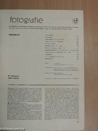 Fotografie 1965, Heft 8, 19. Jahrgang