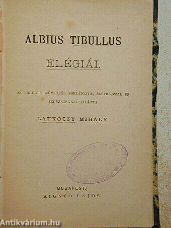 Albius Tibullus elégiái