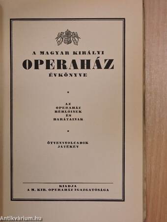 A Magyar Királyi Operaház évkönyve 1941-1942