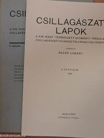 Csillagászati Lapok 1943/4.