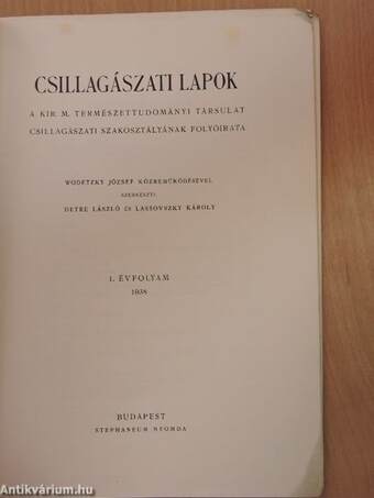 Csillagászati Lapok 1938/4.