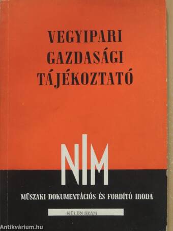 Vegyipari Gazdasági Tájékoztató 1962. (nem teljes évfolyam)/2 különszám