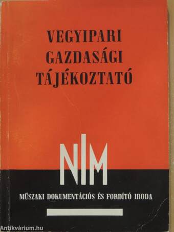 Vegyipari Gazdasági Tájékoztató 1962. (nem teljes évfolyam)/2 különszám