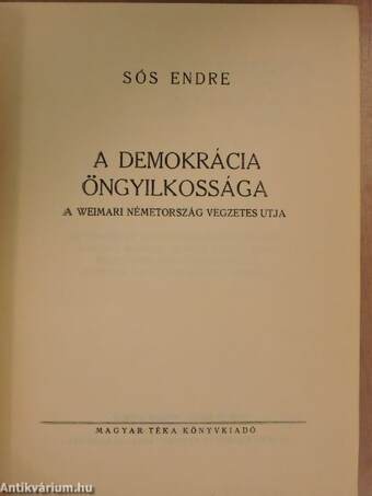 A demokrácia öngyilkossága