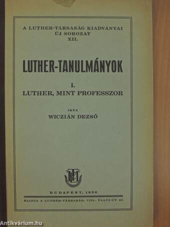 Luther, mint professzor