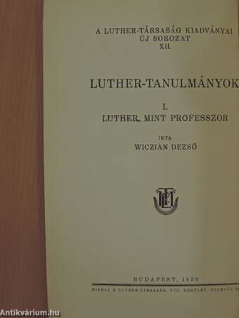 Luther, mint professzor