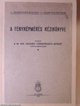 A fényképmérés kézikönyve