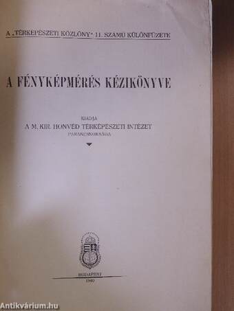 A fényképmérés kézikönyve