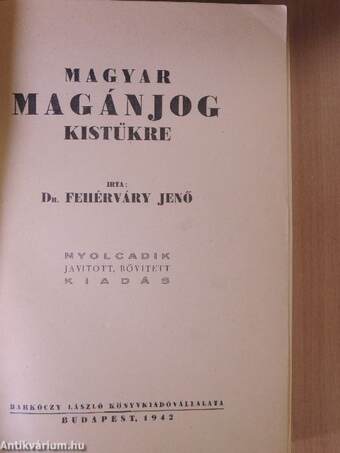 Magyar magánjog kistükre