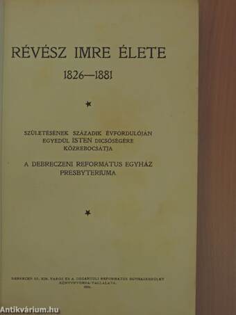 Révész Imre élete