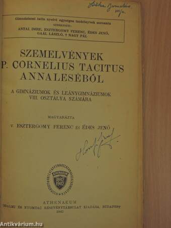 Szemelvények P. Cornelius Tacitus Annaleséből