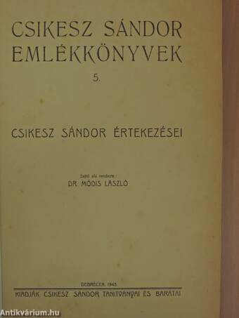 Csikesz Sándor Emlékkönyvek 5. 