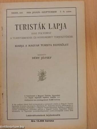 Turisták lapja 1924. julius-szeptember