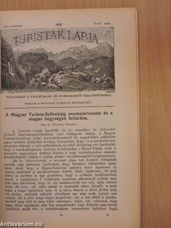 Turisták lapja 1918. november