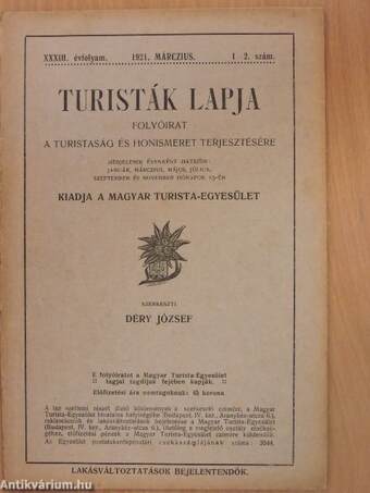 Turisták lapja 1921. márczius
