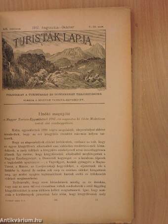 Turisták lapja 1907. augusztus-október