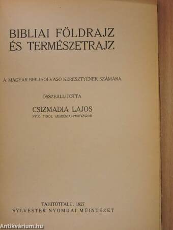 Bibliai földrajz és természetrajz