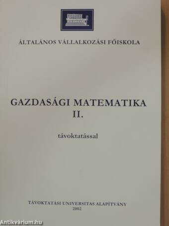 Gazdasági matematika II.