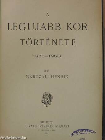 A legujabb kor története 1825-1880