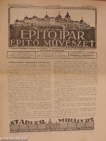 Épitő Ipar-Épitő Művészet 1928. április 15.